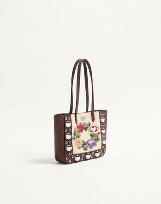 Valentino Garavani Borsa Shopping Mini Valentino Garavani Nellc&ocirc;te Ricamata Donna MULTICOLOR/TESTA DI MORO UNI