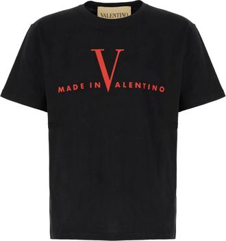 Valentino Garavani Katoenen T-shirt met Made-In Print - Heren - T-shirts - Zwart - 2XL - Katoen - Tops