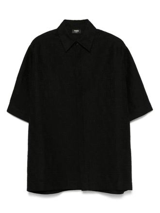 Fendi Linen Ff Jacquard Oversize Shirt