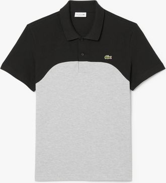 Lacoste Mens Regular Fit L.12.12 Colour Block Polo Shirt in Grey Cotton - Size X-Large