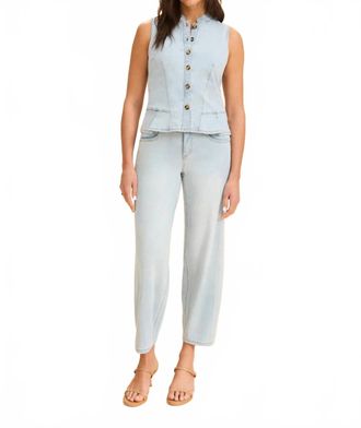 FDJ Button Up Vest In Light Blue