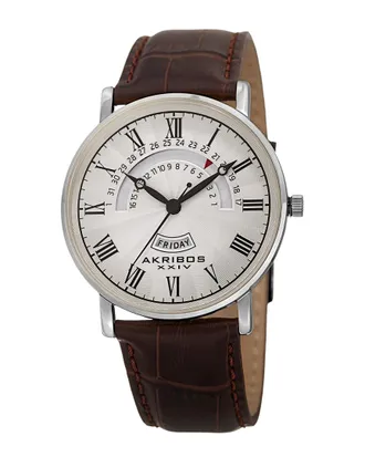 Akribos XXIV Akribos Xxiv Mens Leather Watch