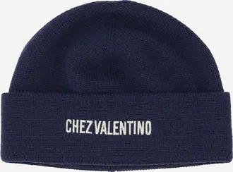 Valentino Garavani Navy Blue Beanie With Logo