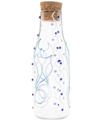 Pucci cork-lid glass bottle - unisex - Borosilicate Glass - One Size - White