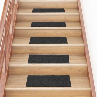 vidaXL Vidaxl - Felpudos Autoadhesivos Para Escaleras, 30 Unidades, 60 X 25 Cm, Antracita, Rectangulares