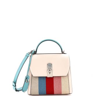 Ferragamo Boxyz Top Handle Bag Leather with Strpe Cord Medium