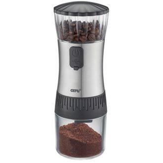 GEFU Moulin &agrave; caf&eacute; &eacute;lectrique en inox argent