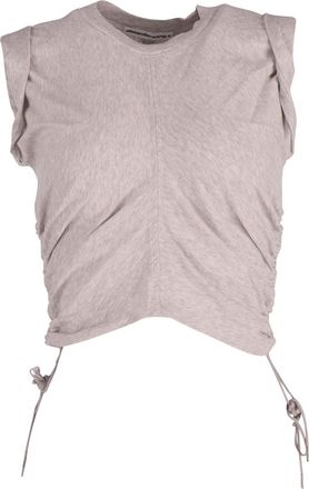Alexander Wang T by Alexander Wang Ruched Side Detail Top in Grey Cotton