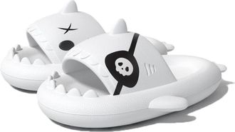 Generic Shark Slides For Women And Men, The Novel Beach Sandals And Non -Slipproof Cozy Non-Slip Shark Sandals For (Pirate White, Adult, Women, 9, Numeric Ran