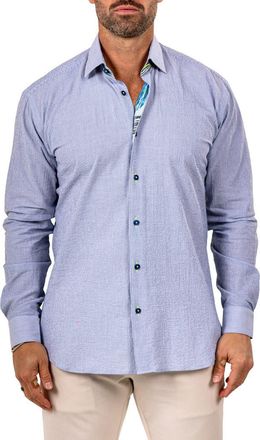 Maceoo Fibonacci Marthy Contemporary Fit Button-Up Shirt in Grey at Nordstrom, Size 5
