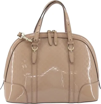 Gucci Nice Top Handle Microguccissima Patent Beige Patent_Leather Handbag (Pre-Owned)