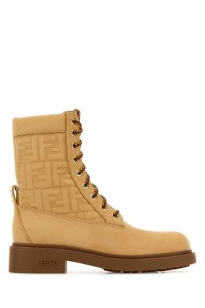 Fendi Beige Nubuck Fendi Fili Ankle Boots