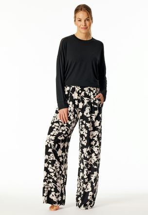 Schiesser Loungehose SCHIESSER Mix + Relax, Damen, Gr. 34, N-Gr, bunt (multicolor 1), Web, Obermaterial: 100% Viskose, bequem lang, Hosen Loungehose, elastische