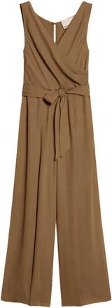 Pennyblack Jumpsuit van gedrapeerde dubbele georgette - Dames - Jumpsuits - Bruin - M - Leer - Jumpsuits & Playsuits