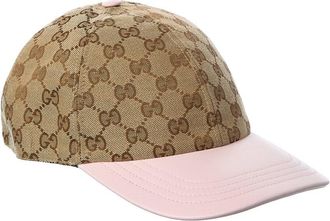 Gucci Gg Canvas & Leather Baseball Hat