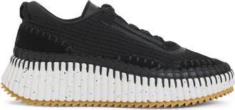 Chlo&eacute; Zwarte Nama Sneakers in Mesh - Dames - Sneakers - Zwart - 36 EU - Schoenen