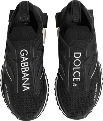Dolce & Gabbana Womens Black Sorrento Sport Stretch Sneakers Shoes Pl+vi