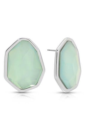 Ettika Seastone Stud Earrings in Seafoam With Silver at Nordstrom