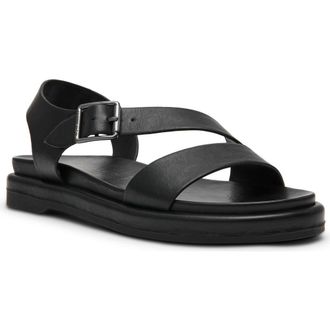 Anne Klein Elzie Sandal in Black Pu at Nordstrom Rack, Size 10