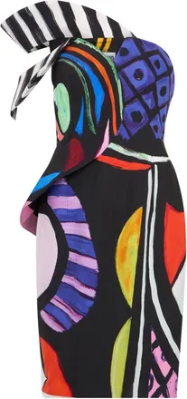 Moschino Kleedjes, Dames, Veelkleurig, 2Xs, Knie-lange Gestructureerde Jurk