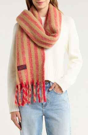 Damson Madder Oversized Brushed Scarf in Red Multi at Nordstrom