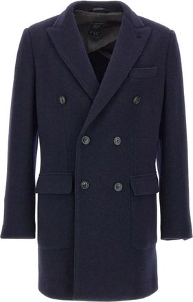 Fay Denim Double-Breasted Jas in Blauw - Heren - Mantel - Blauw - S - Denim - Jassen