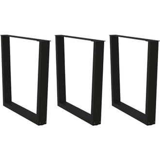 vidaXL Patas Para Mesa De Comedor En Forma De V (3 Unidades), Color Negro, 80 X (72-73,3) Cm, Acero Vidaxl