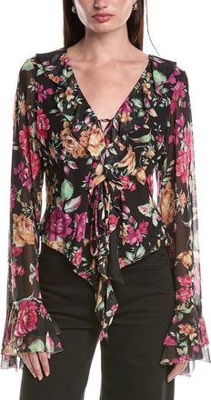 AFRM Afrm Cadence Ruffle Front Lace-Up Top