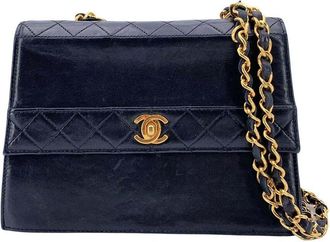 Chanel Black Leather Trapezio Crossbody (Authentic Pre-Loved)