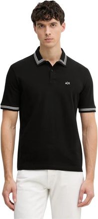 A|X Armani Exchange Polo Shirt - Heren - Polos - Zwart - L - Katoen - Tops
