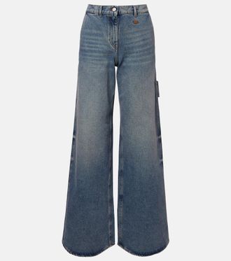 Courr&egrave;ges Courr&egrave;ges Logo wide-leg jeans