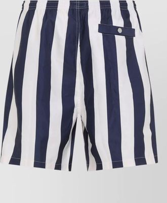 Ami long striped swim shorts back pocket