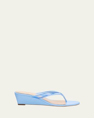 Veronica Beard Clea Jelly Leather Wedge Sandals