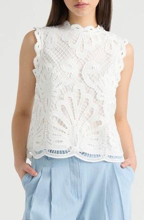 NVLT Sleeveless Lace Top in White at Nordstrom Rack, Size X-Small