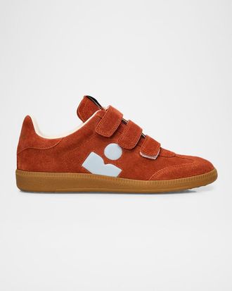 Isabel Marant Beth Mixed Leather Grip-Strap Sneakers