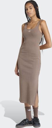 adidas Shirtkleid ADIDAS ORIGINALS ESSENTIALS RIB TANK WASHED, Damen, Gr. XXL, N-Gr, earth strata, Obermaterial: 95% Baumwolle, 5% Elasthan, Kleider Shirtkle