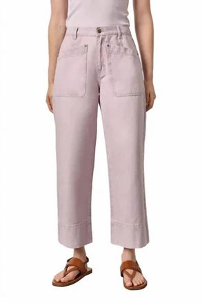 Lilla P Twill Straight Leg Pant In Thistle