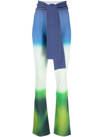 Off-white draped dip-dye trousers - women - Viscose/Polyester - 36 - Blue