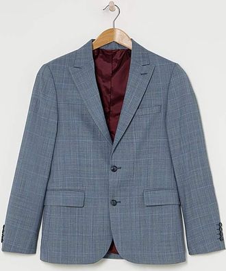 Jacamo Blue Windowpane Check Reg Suit Jacket