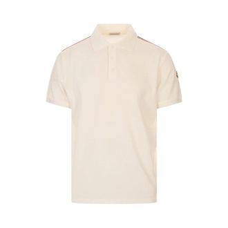 Moncler Polo Shirts, male, White, Size: S SS Polo