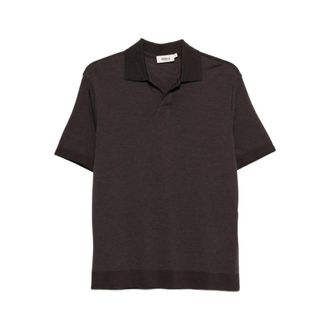 Altea Polo Shirts, male, Brown, Size: M Short Sleeve V-neck Sweater