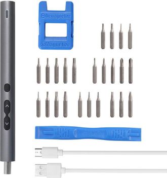 OEM Destornillador El&eacute;ctrico Inal&aacute;mbrico Recargable Tipo C, Multiusos, 28 En 1, 200 R/min, 0,35 Nm De Torsi&oacute;n, Juego De Brocas Para Tornillos, Miniherrami