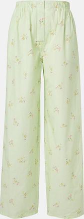 Prada Floral cotton wide-leg pants