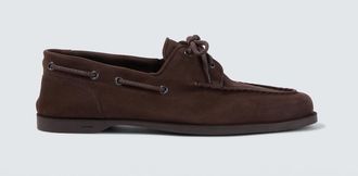 John Lobb Foil suede boat shoes
