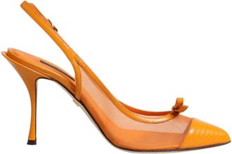Dolce & Gabbana Slingback Hakken - Dames - Pumps - Oranje - 35 1/2 EU - Leer - Schoenen