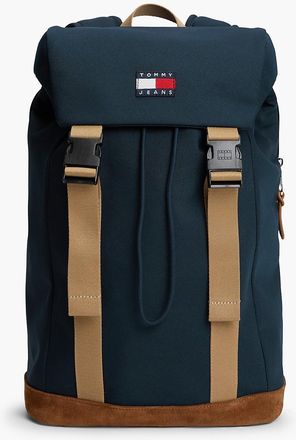 Tommy Hilfiger Mens Tommy Jeans Mixed-Media Backpack - Dark Blue