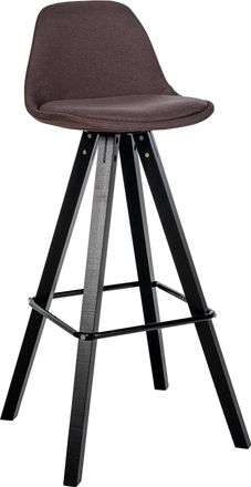 Clp Taburete De Bar Corbin De Tela Con Base De 4 Patas Cuadradas Marr&oacute;n Negro