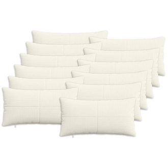 vidaXL Funda De Almohada 12 Pcs Almelo Crema 40 X 80 Cm Pana Vidaxl