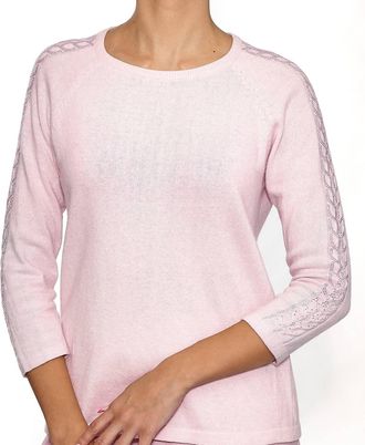 Rocco Ragni Tonal Crystal Embellishment Sweater In Pale Pink