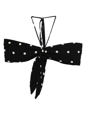 Adriana Degreas Top bikini a pois - Nero